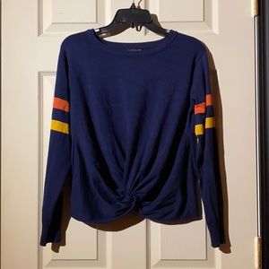 Navy Sweater With Stripes